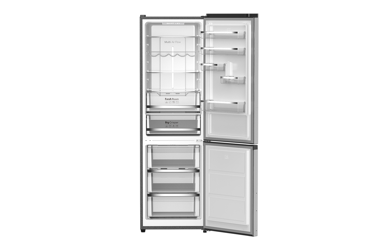 Απεικονίζεται το ψυγείο ανοιχτό.